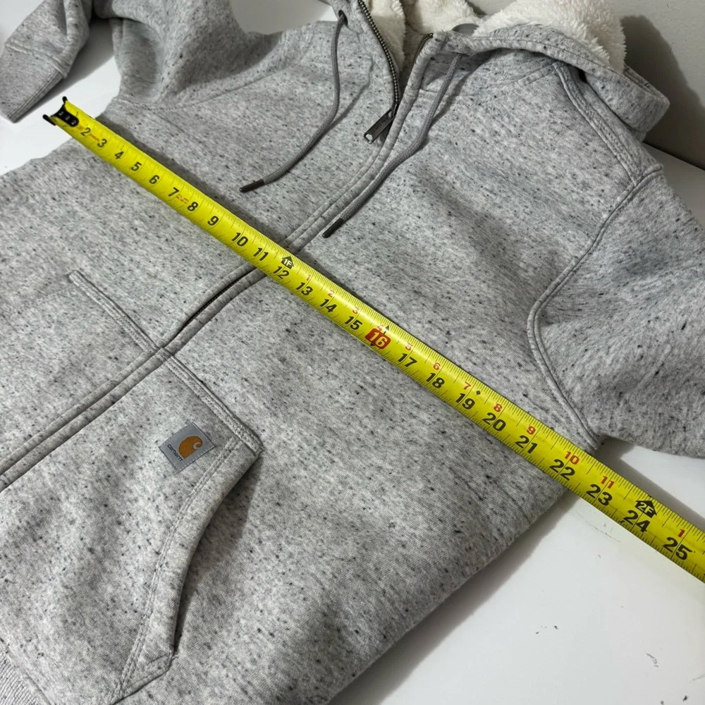 Carhartt Women's Light relax fit Gray Zip-Up fleece lined Hoodie medium - Picture 6 of 8